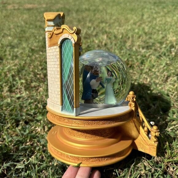 Rare 1991 Beauty and the Beast Snow Globe Library with Working‎ Music Box - Picture 7 of 12